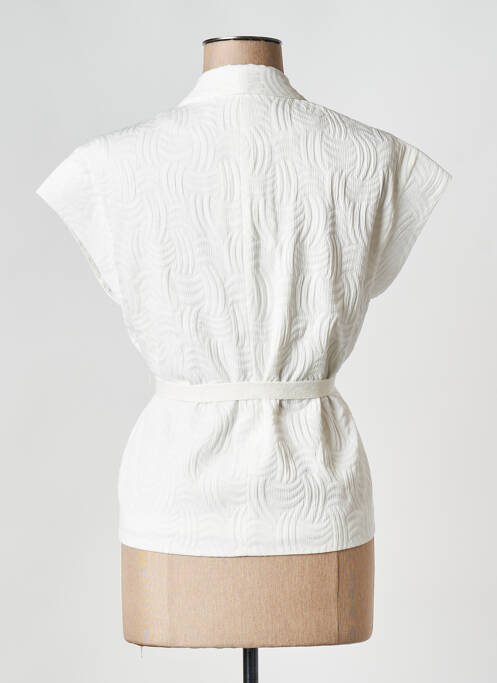 Gilet sans manche blanc SEE U SOON pour femme