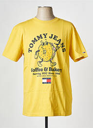 T-shirt col rond jaune TOMMY HILFIGER homme