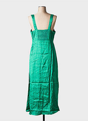 Robe mi-longue col rond vert BIZANCE femme