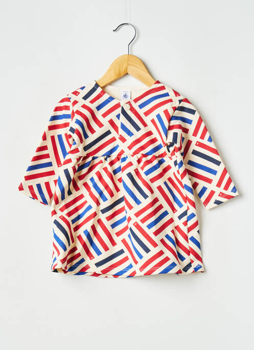 Robe mi-longue blanc PETIT BATEAU pour fille