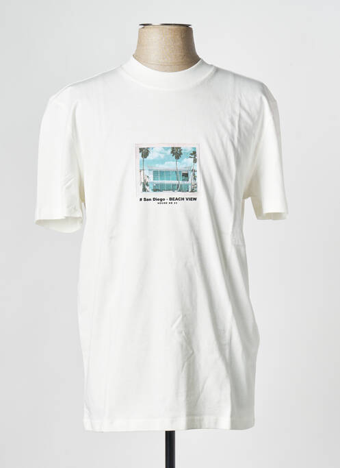 T-shirt blanc SELECTED pour homme