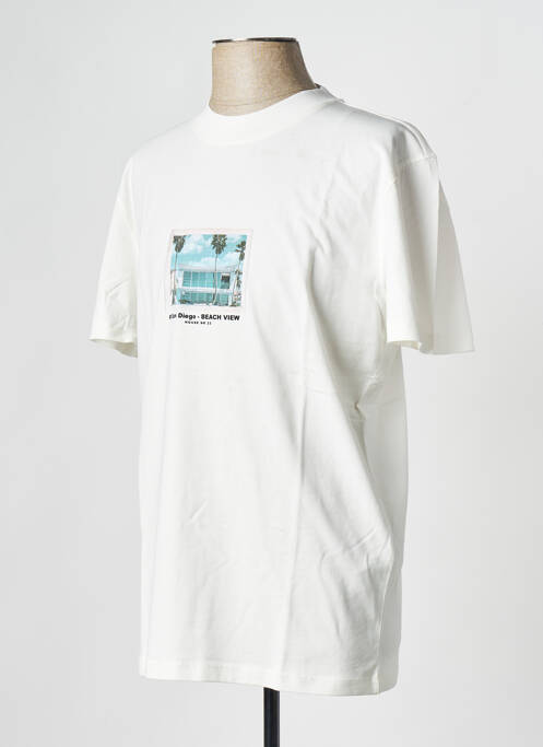 T-shirt blanc SELECTED pour homme