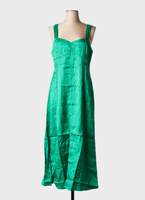 Robe mi-longue vert BIZANCE pour femme