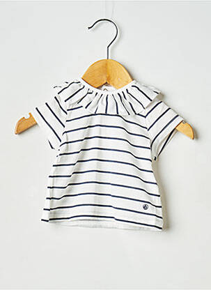 Top col claudine blanc PETIT BATEAU fille