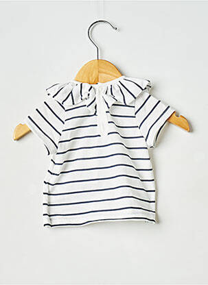 Top col claudine blanc PETIT BATEAU fille