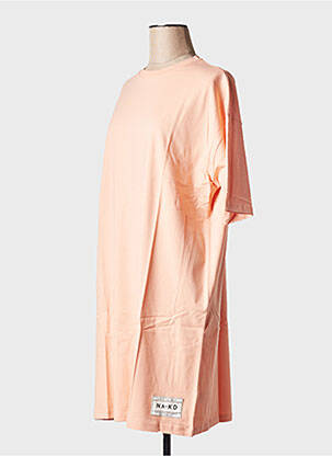 Robe courte col rond orange NA-KD femme