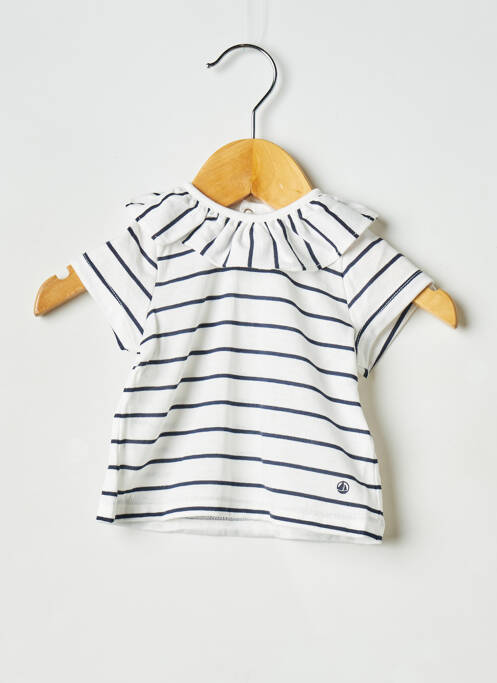 Top blanc PETIT BATEAU pour fille
