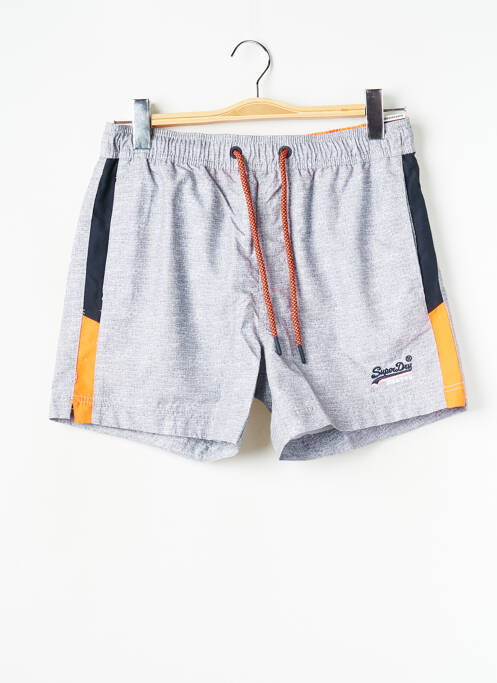 Short de bain gris SUPERDRY pour homme