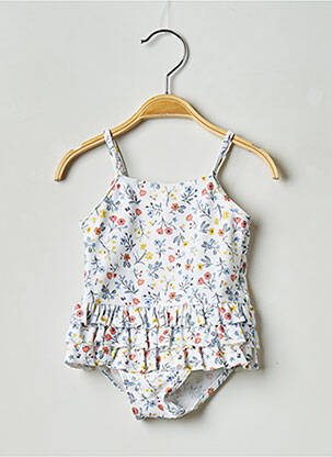 Maillot de bain 1 pièce blanc PETIT BATEAU pour fille