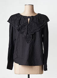 Top col rond noir SEE U SOON femme