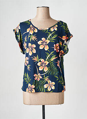 T-shirt col v bleu ROXY femme