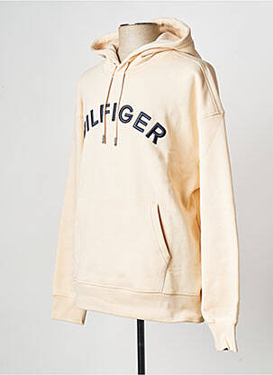 Sweat-shirt à capuche col rond beige TOMMY HILFIGER homme