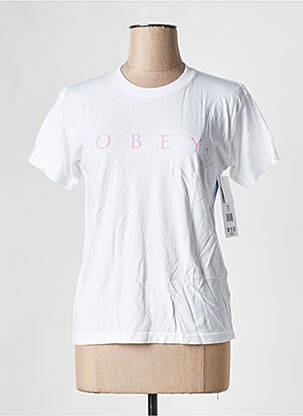 T-shirt blanc OBEY femme