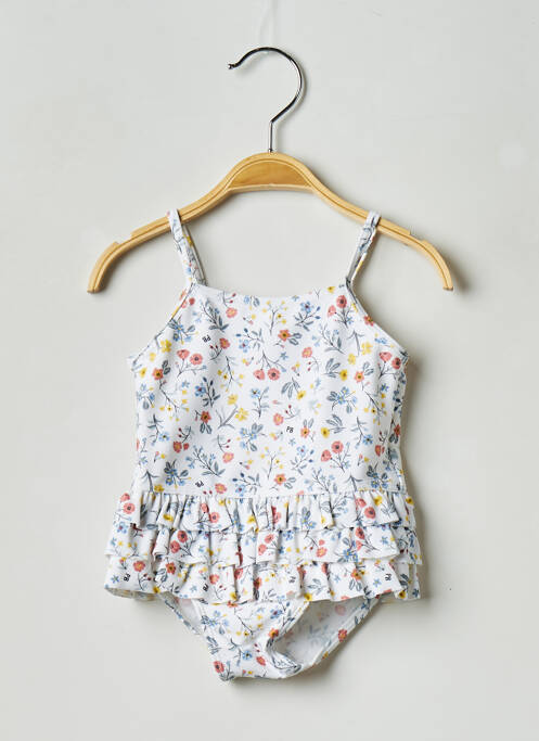 Maillot de bain 1 pièce blanc PETIT BATEAU pour fille
