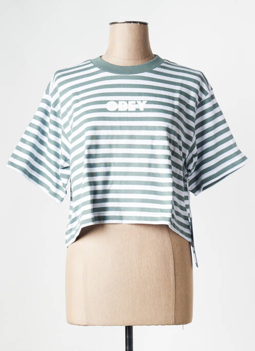 T-shirt bleu OBEY pour femme