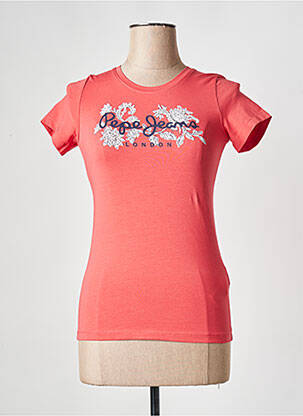 T-shirt col rond rouge PEPE JEANS femme