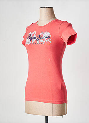 T-shirt col rond rouge PEPE JEANS femme