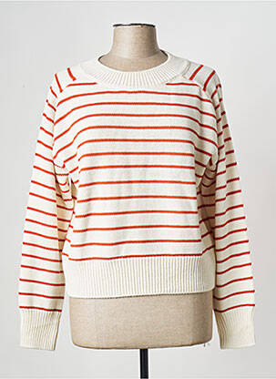Pull col rond beige LA FEE MARABOUTEE femme