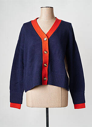 Gilet manches longues col v orange STELLA FOREST femme