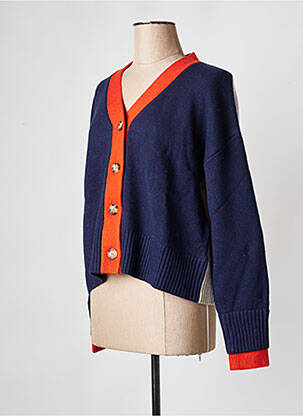 Gilet manches longues col v orange STELLA FOREST femme