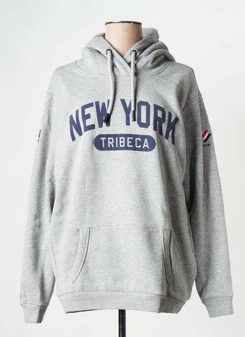 Sweat-shirt gris SUPERDRY pour femme