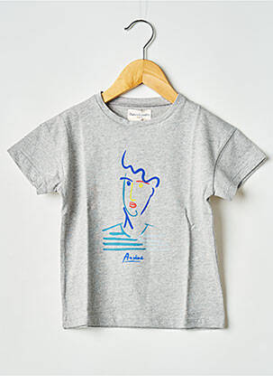 T-shirt col rond gris ARSENE ET LES PIPELETTES garçon