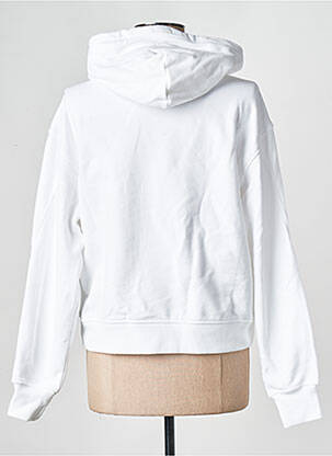 Sweat-shirt à capuche col rond blanc CALVIN KLEIN femme