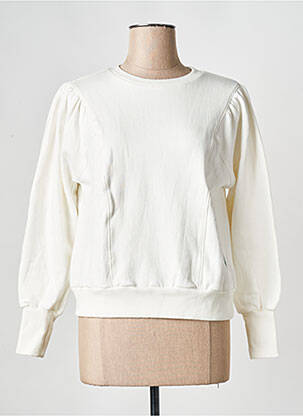 Sweat-shirt col rond blanc BIZANCE femme