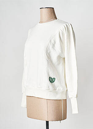 Sweat-shirt col rond blanc BIZANCE femme
