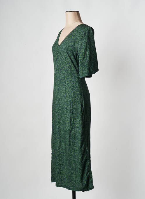 Robe mi-longue vert THINKING MU pour femme