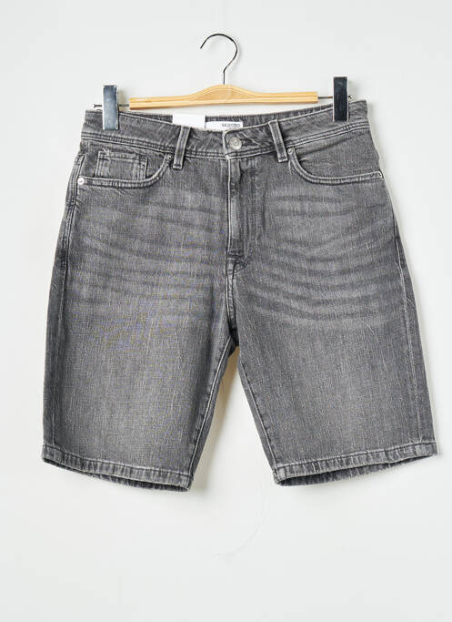 Short gris SELECTED pour homme
