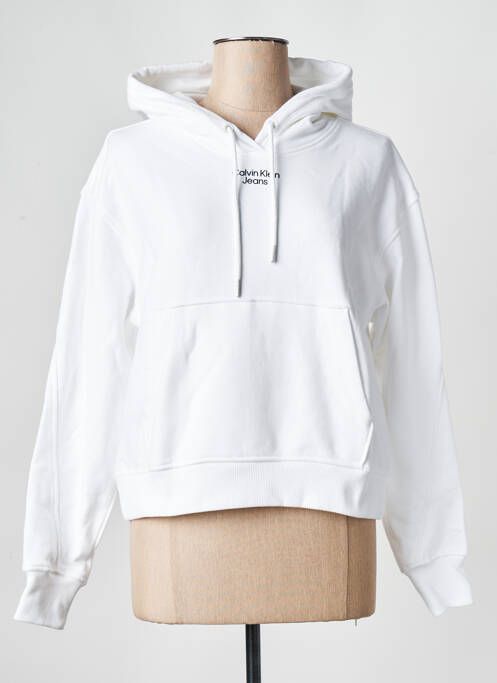 Sweat-shirt à capuche blanc CALVIN KLEIN pour femme