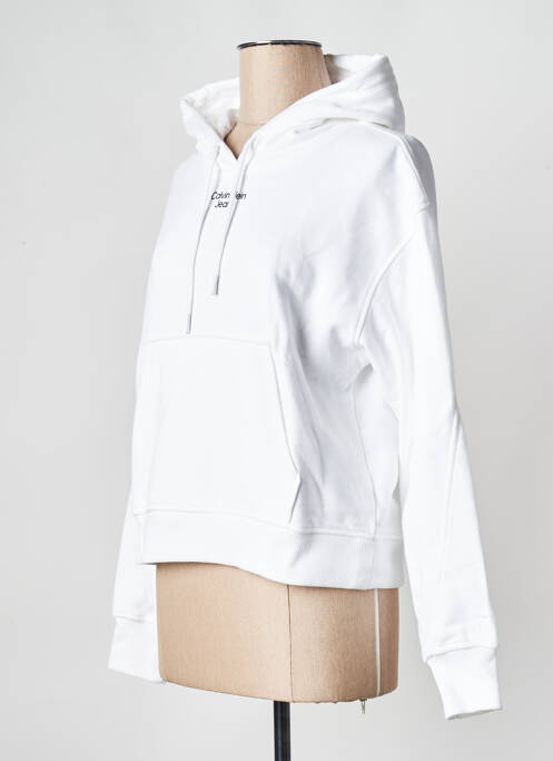 Sweat-shirt à capuche blanc CALVIN KLEIN pour femme