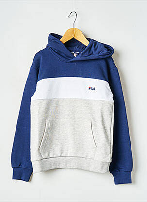 Sweat-shirt à capuche col rond gris FILA garçon