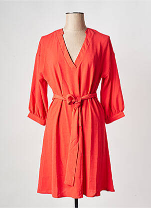 Robe courte col v rouge VERO MODA femme