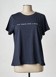 T-shirt col rond bleu LA FEE MARABOUTEE femme