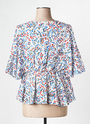 Top col v bleu THE KORNER femme