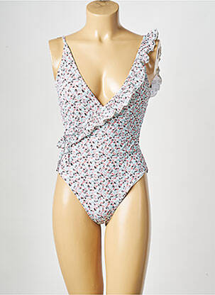 Maillot de bain 1 pièce blanc PIECES femme