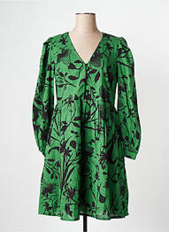 Robe courte col v vert OBJECT femme