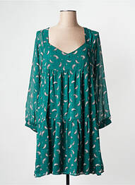 Robe courte col v vert I.CODE (By IKKS) femme