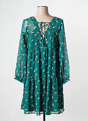 Robe courte col v vert I.CODE (By IKKS) femme