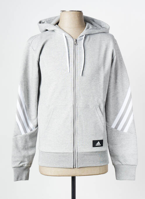 Veste casual gris ADIDAS pour homme