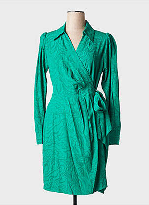 Robe courte col v vert SUNCOO femme