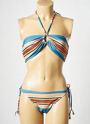 Maillot de bain 2 pièces bleu WILD femme