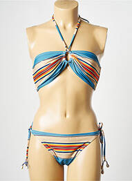 Maillot de bain 2 pièces bleu WILD femme