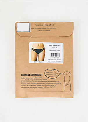 Culotte menstruelle noir SISTERS REPUBLIC femme