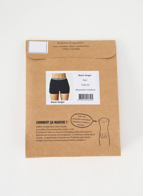 Culotte menstruelle noir SISTERS REPUBLIC femme