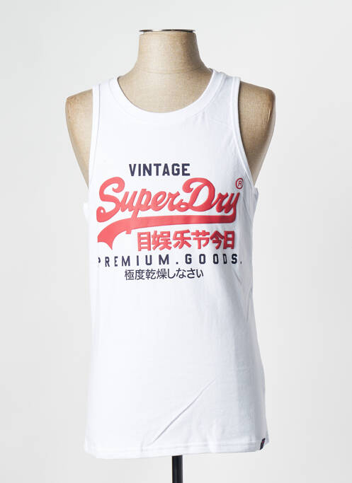 Débardeur blanc SUPERDRY pour homme