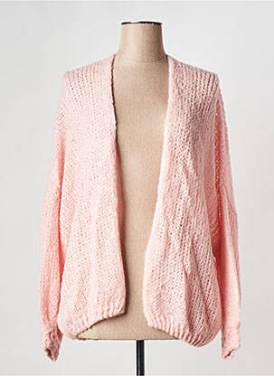 Gilet manches longues rose GRACE & MILA femme