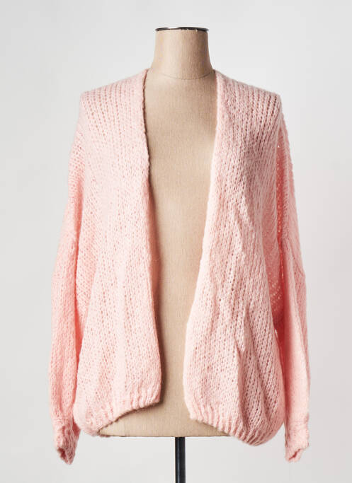Gilet manches longues rose GRACE & MILA pour femme